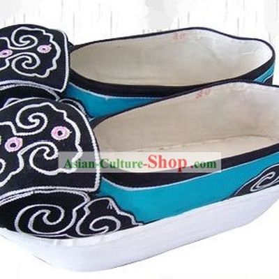 High Sole Peking Opera Male Embroidered Shoes