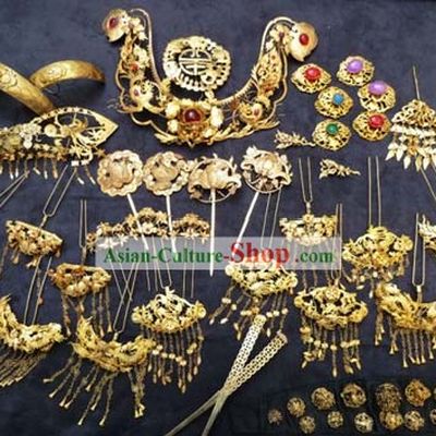Ancient Chinese Princess Headpiece, Earrings and Bracelets Complete Set