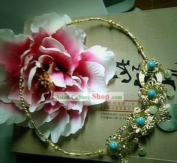Ancient Chinese Tang Dynasty Flower Headpiece and Necklace
