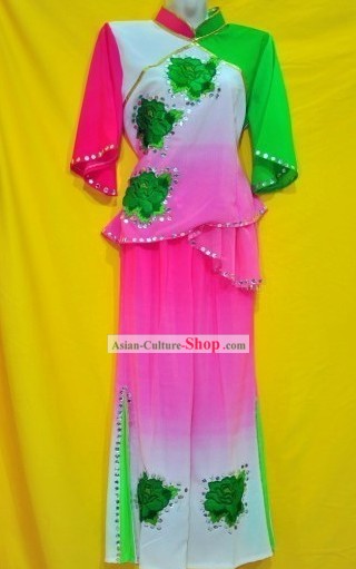 Chinese Classic Yangge Fan Dance Costumes