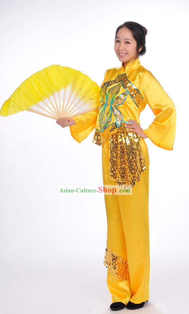 Traditional Chinese Group Yangge Dance Outfit for Women