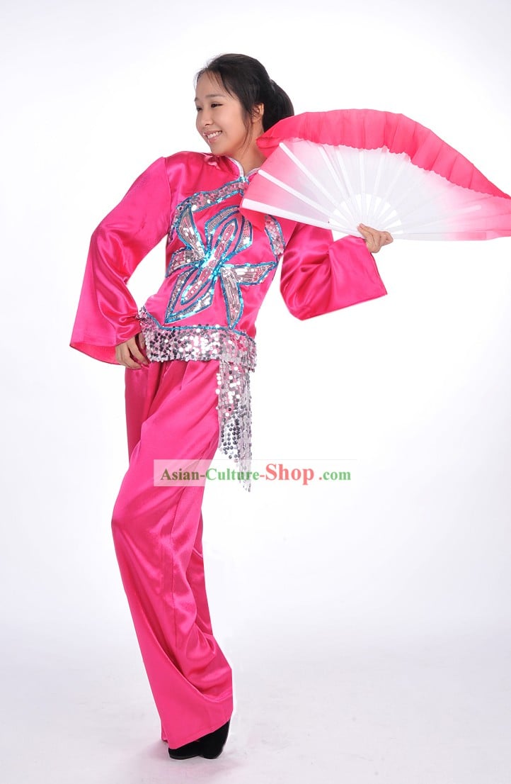 Traditional Chinese Fan Dance Costume for Women
