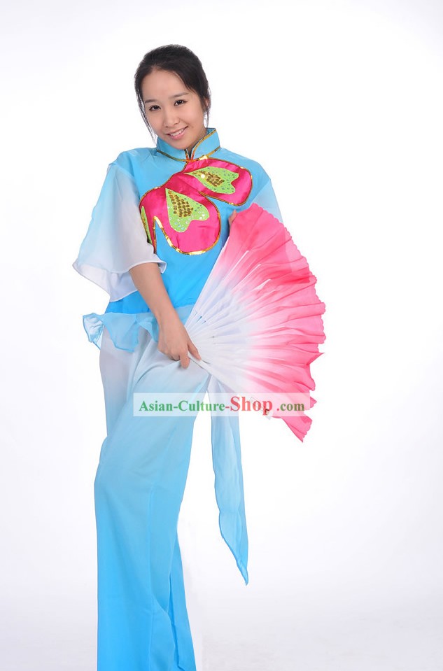 Traditional Chinese Fan Dance Costume for Women