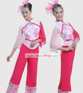 Chinese Folk Dance Costume and Headpiece for Women