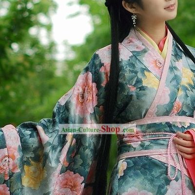 Ancient Chinese Peony Princess Clothing Complete Set