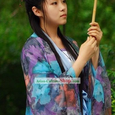 Ancient Chinese Beauty Robe and Umbrella Set