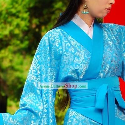 Traditional Chinese Blue Princess Clothing for Women