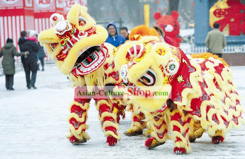 LUMINOUS Opening Ceremony Lucky Fu Pattern Lion Dance Costumes Complete Set