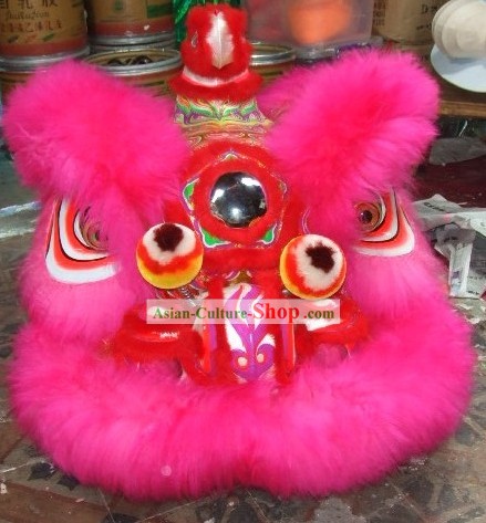 Luminous Lucky Business Opening Sheep Fur Lion Dance Mask Uniform Complete Set