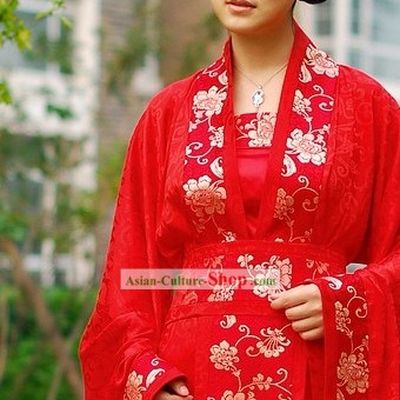 Stunning Traditional Chinese Red Wedding Outfit Complete Set for Brides