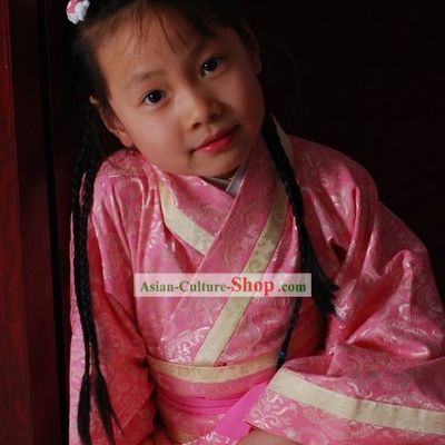 Stunning Traditional Chinese Pink Hanfu for Kids