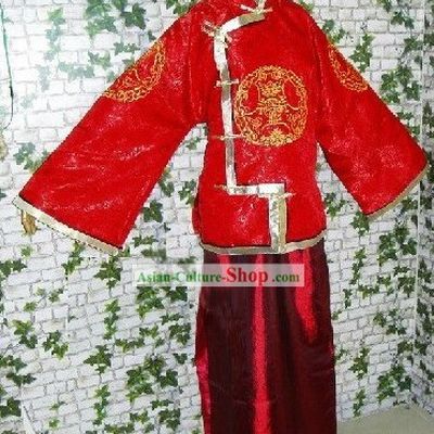 Traditional Chinese Wedding Blouse and Skirt for Bridegrooms