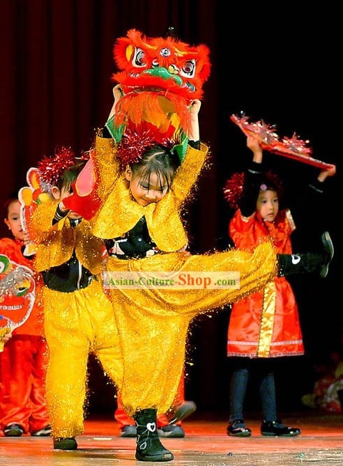 Small Lion Dance Costume for Two Kids