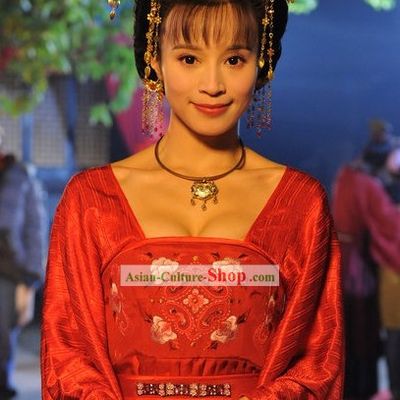 Ancient Tang Dynasty Yang Guifei Hair Accessories and Wig Set