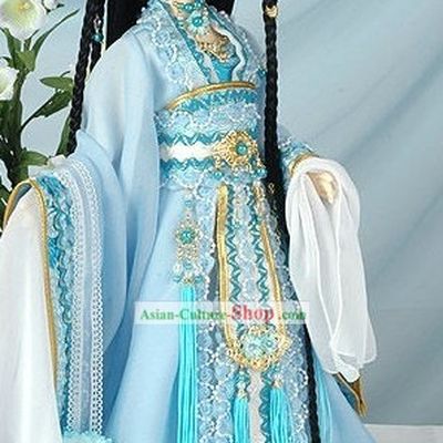 Ancient Chinese Princess Headpiece and Costumes Complete Set