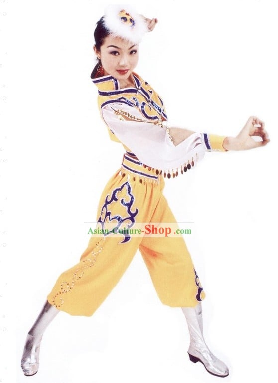 Mongolian Mongolian Dance Costume and Hat
