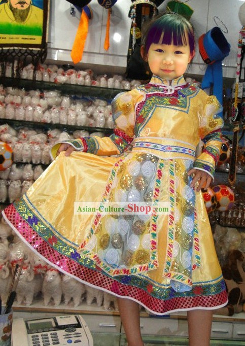 Traditional Mongolian Little Princess Costumes for Children