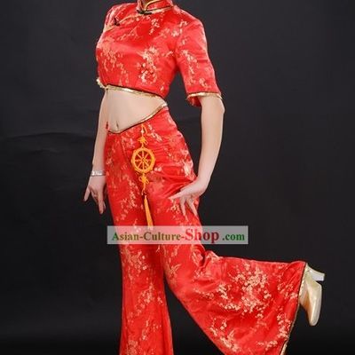 Traditional Chinese Festival Celebration Folk Dance Costume for Women