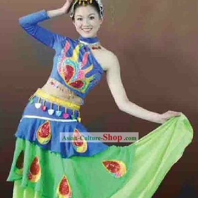 Traditional Peacock Dance Costumes and Headpiece