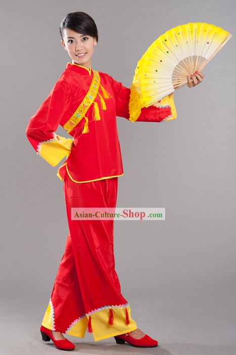 Red Fan Dance Costumes for Women