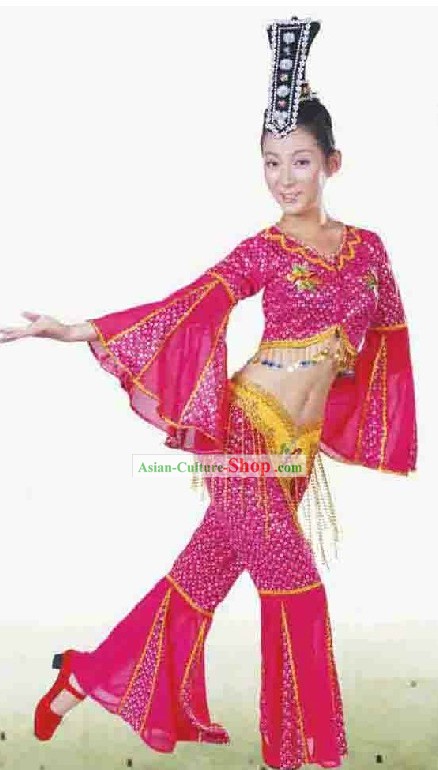 Ancient Tang Ribbon Dance Costume and Headpiece