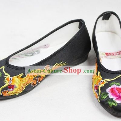 Chinese Classic Hanfu Dragon Phoenix Embroidery Shoes