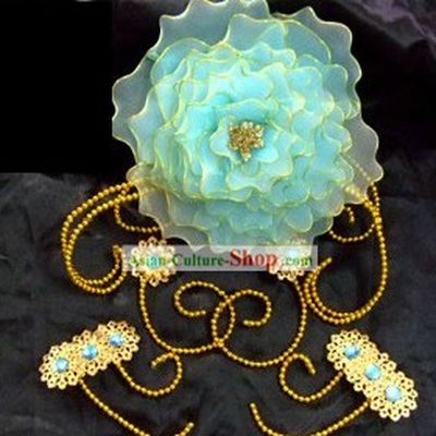 Tang Dynasty Palace Maid Big Flower Headpiece Set