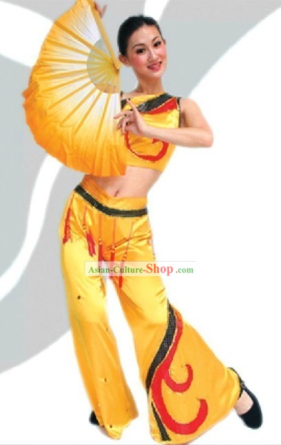 Traditional Chinese Fan Dance Costume