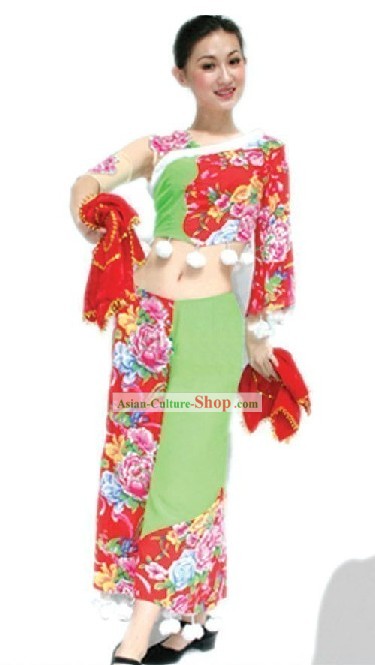 Chinese Folk Handkerchief Dance Costume for Women