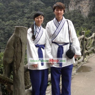 Chinese Modern Hanfu Outfit 2 Sets for Men and Women