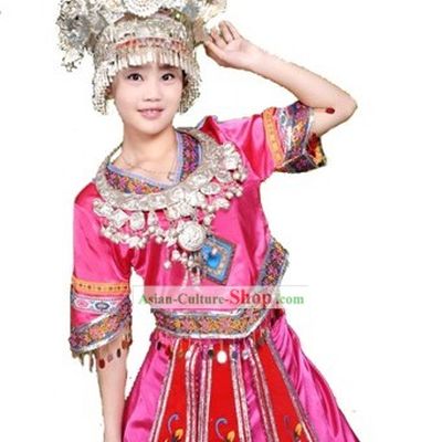 Traditional Chinese Miao Clothing and Hat
