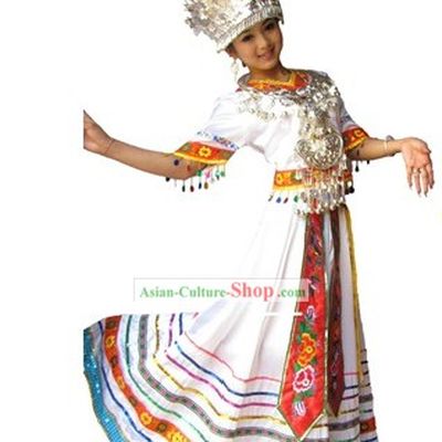 Traditional Chinese Miao Minority Clothing and Hat
