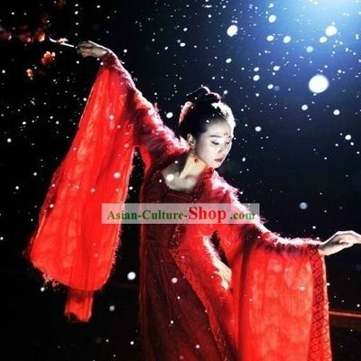 Ancient Chinese Beauty Lucky Red Palace Dance Costume