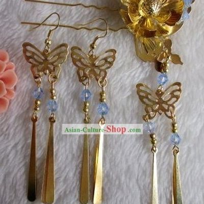 Ancient Style Chinese Hair Accessories and Earrings Set