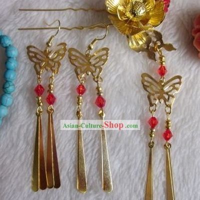 Ancient Style Chinese Hair Accessories and Earrings Set