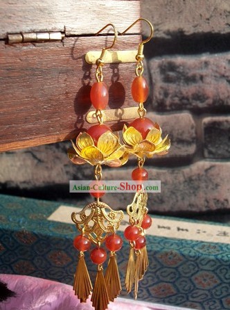 Chinese Classic Red Wedding Earrings
