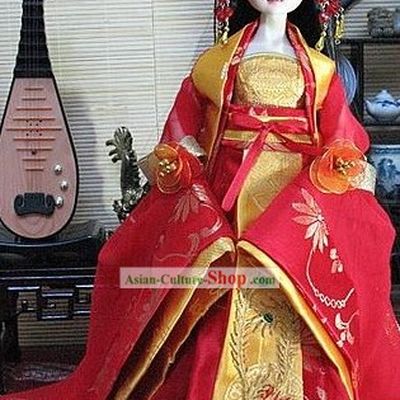 Traditional Red Wedding Dress Wig and Headpiece