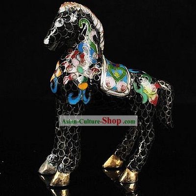 Chinese Classic Cloisonne Horse One Pair