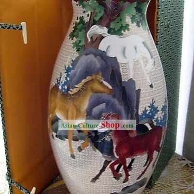 Chinese Classic Cloisonne Horse Vase