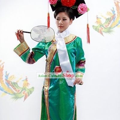 Qing Dynasty Princess Outfit and Manchu Hat