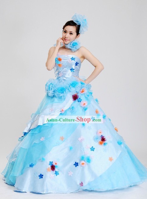 Stunning Handmade Cute Light Blue Wedding Evening Wear