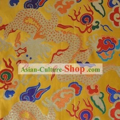 Chinese Yellow Dragon Brocade Fabric