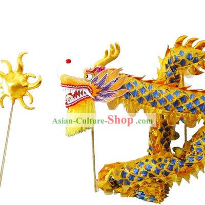 Competition and Performance Shinning Golden Lightweight Net Dragon Dance Costumes Complete Set