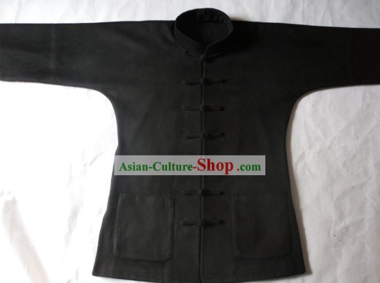 Traditional Chinese Cashmere Black Tang Suit