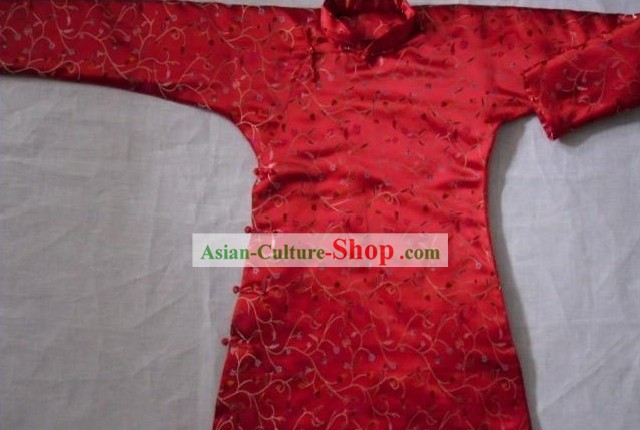 Traditional Chinese Long Red Wedding Tang Suit for Women