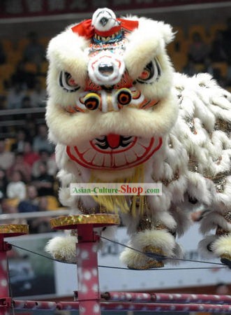 Professional Competition and Performance Long Sheep Fur Lion Dance Costumes Complete Set