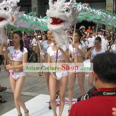 Shinning Silver Show Dragon Dance Costume Complete Set