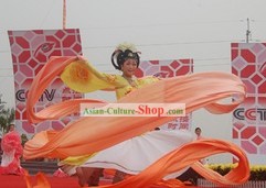 Chinese Plain Color Long Silk Dance Ribbon