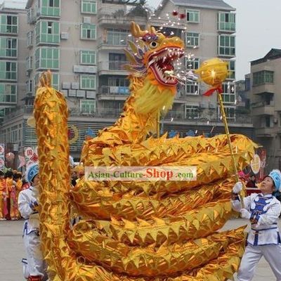Flaming Shinning Golden Dragon Dance Costume Complete Set