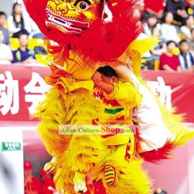 Supreme Long Yak Fur Northern Lion Dance Costume Complete Set
